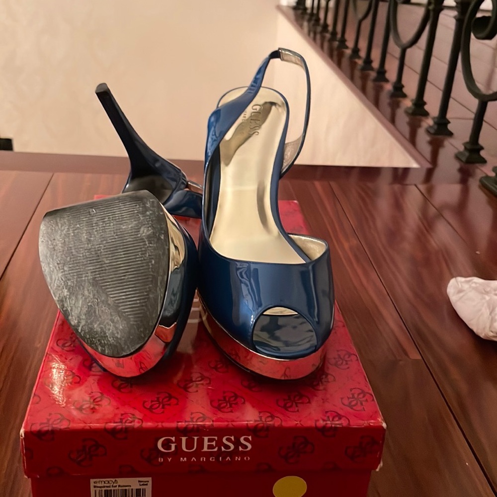 Blue only used once guess by Marciano heels